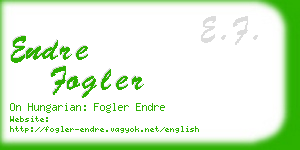 endre fogler business card
